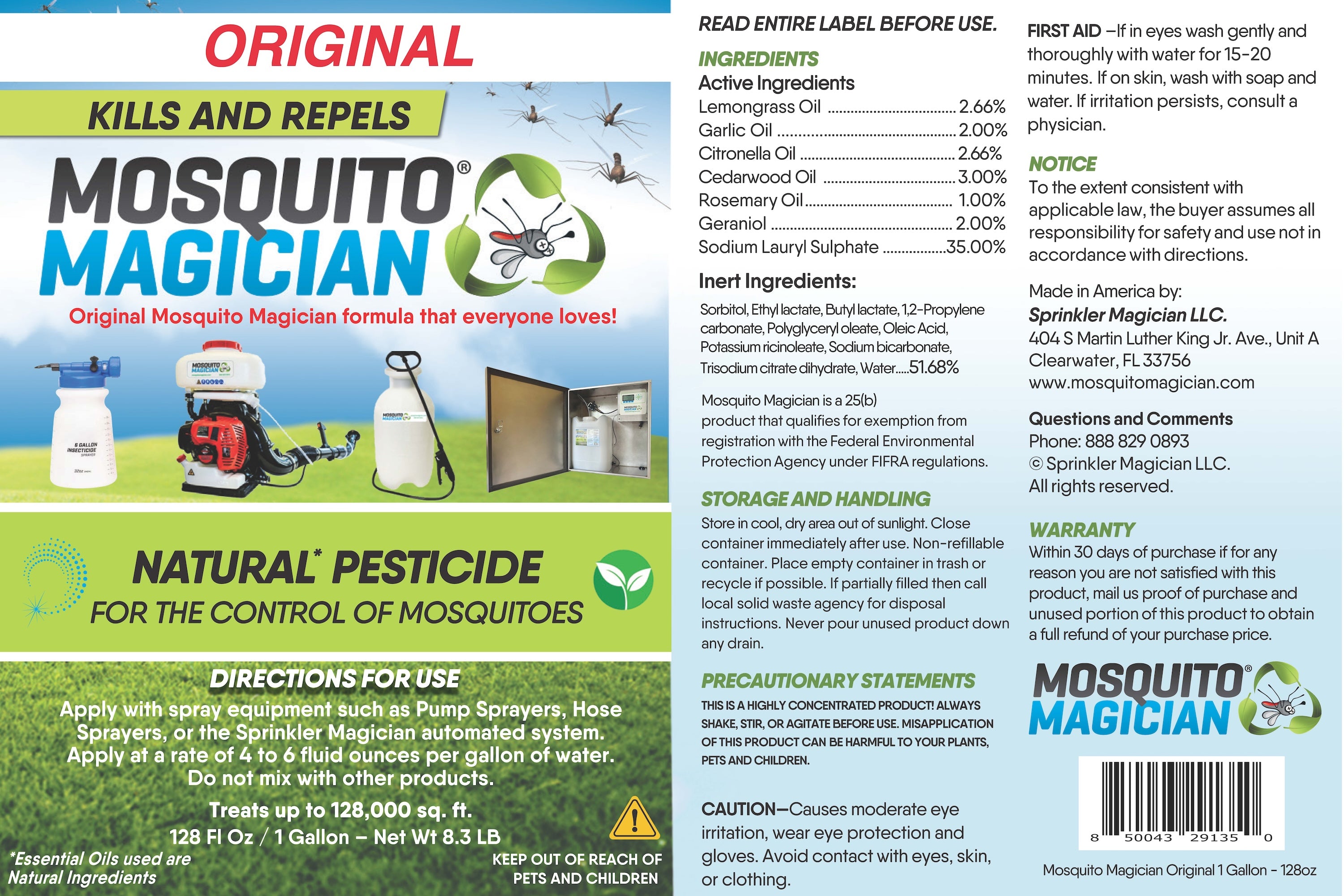 Gas Powered Backpack Fogger + 2 Gallons Mosquito Killer & Repellent Combo