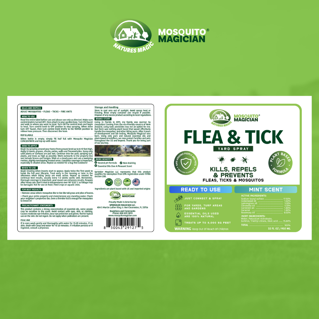 Flea & Tick Repellent for Yard — Hose End Sprayer | 32 oz