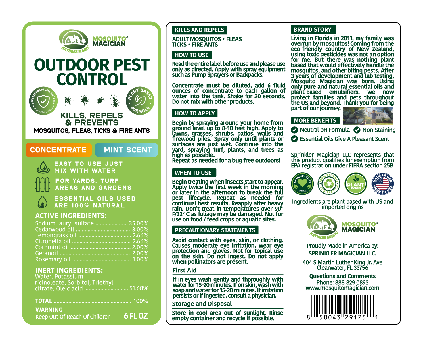 Mosquito Killer & Repellent Concentrate - 6oz Bottle Packs