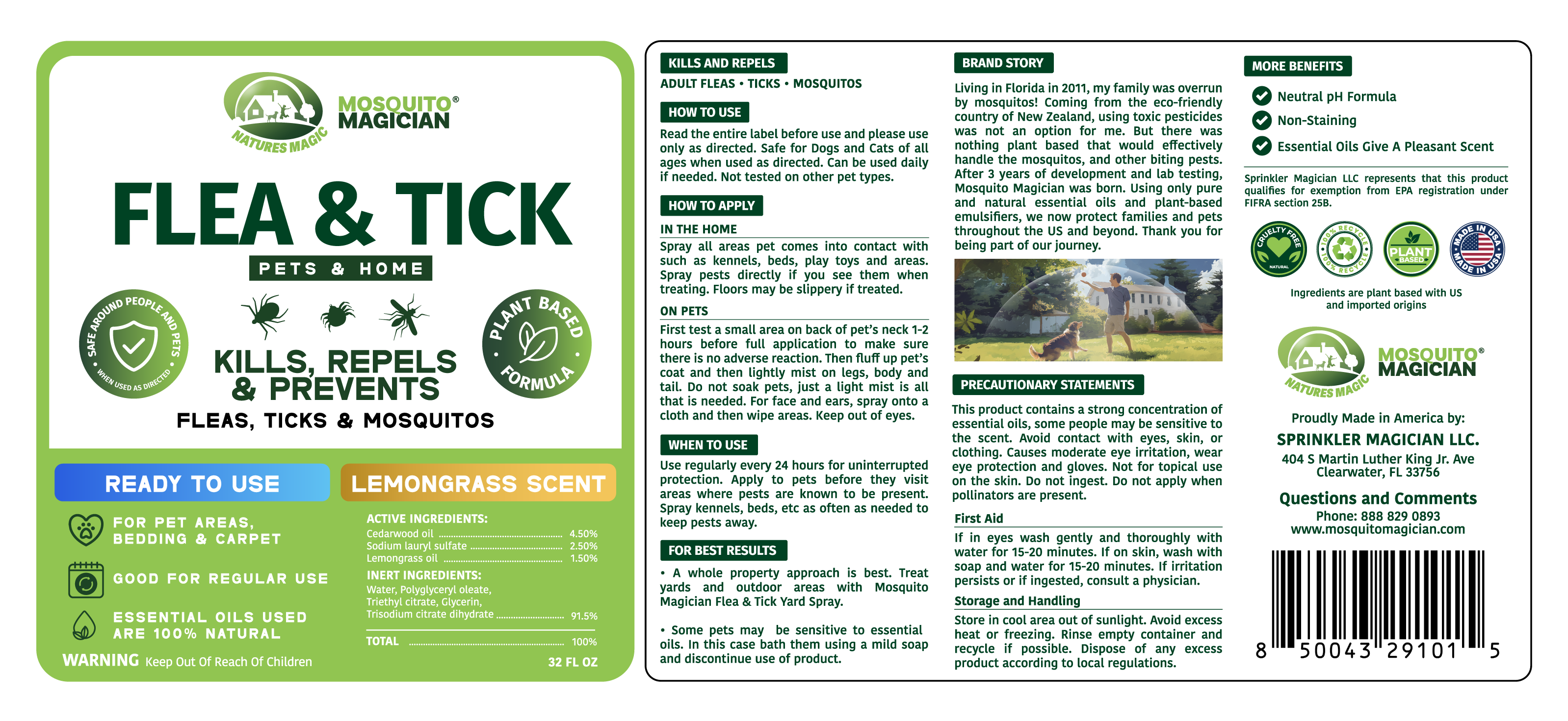 Flea & Tick Repellent for Pets — Spray