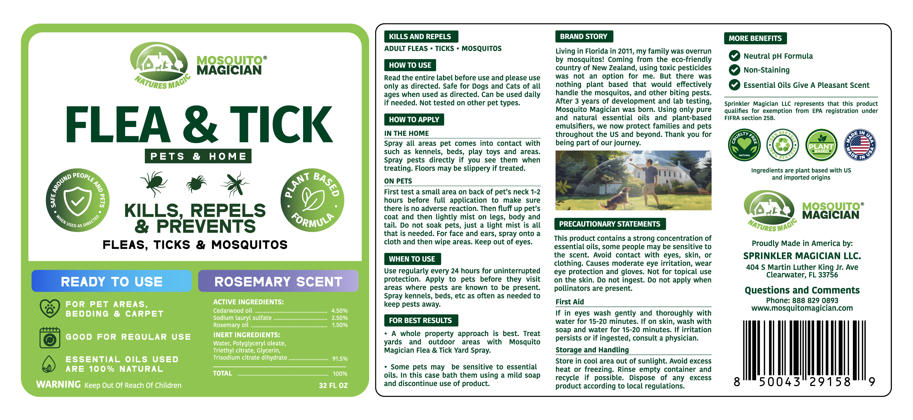 Flea & Tick Repellent for Pets — Spray