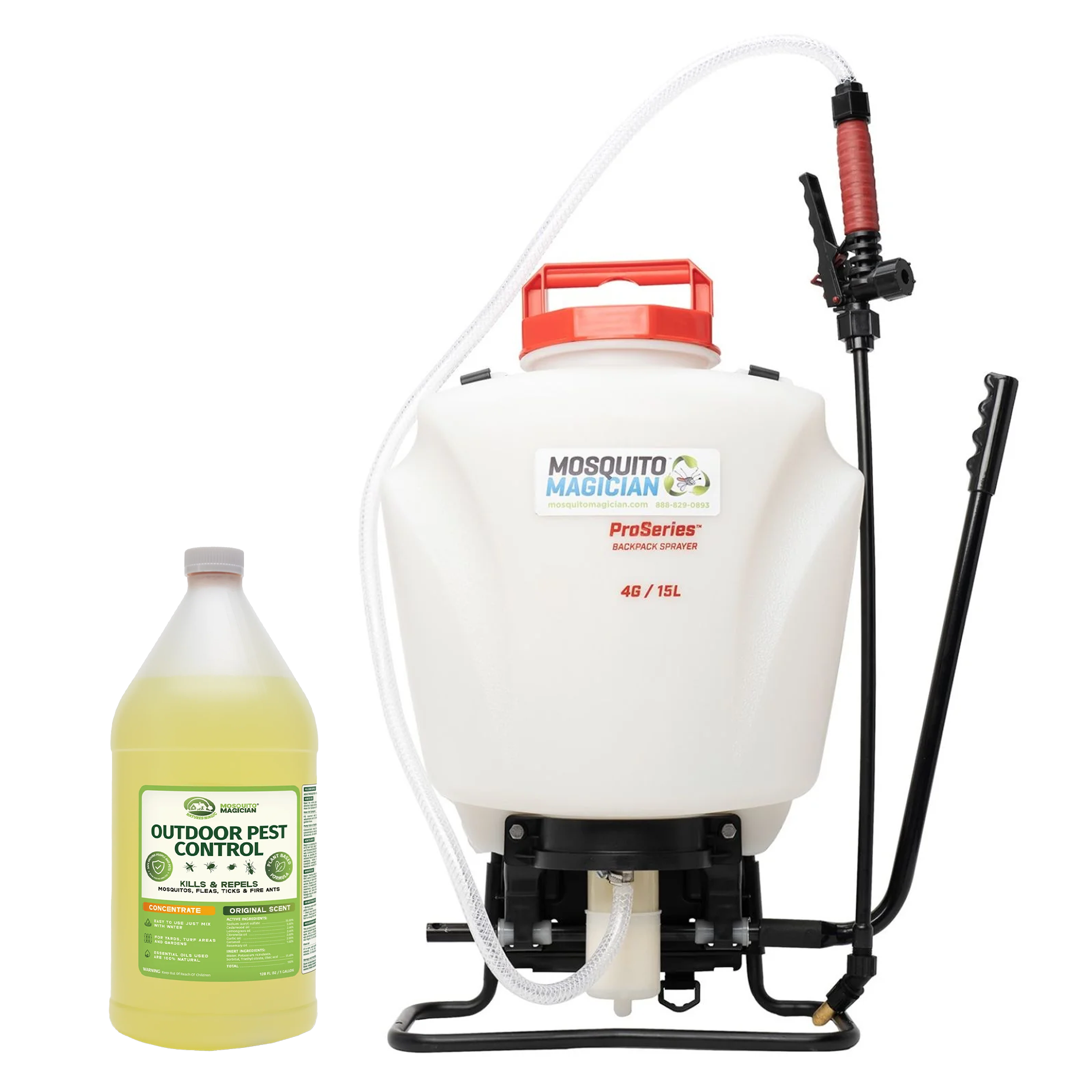 Pump Up Backpack Sprayer + 1 Gallon Mosquito Killer & Repellent Combo