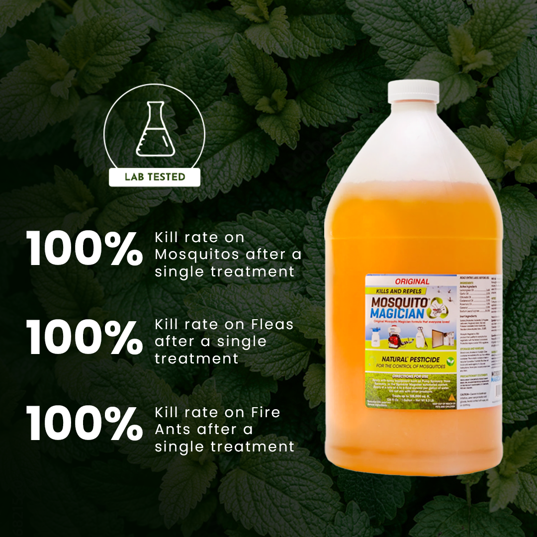 Gas Powered Backpack Fogger + 2 Gallons Mosquito Killer & Repellent Combo