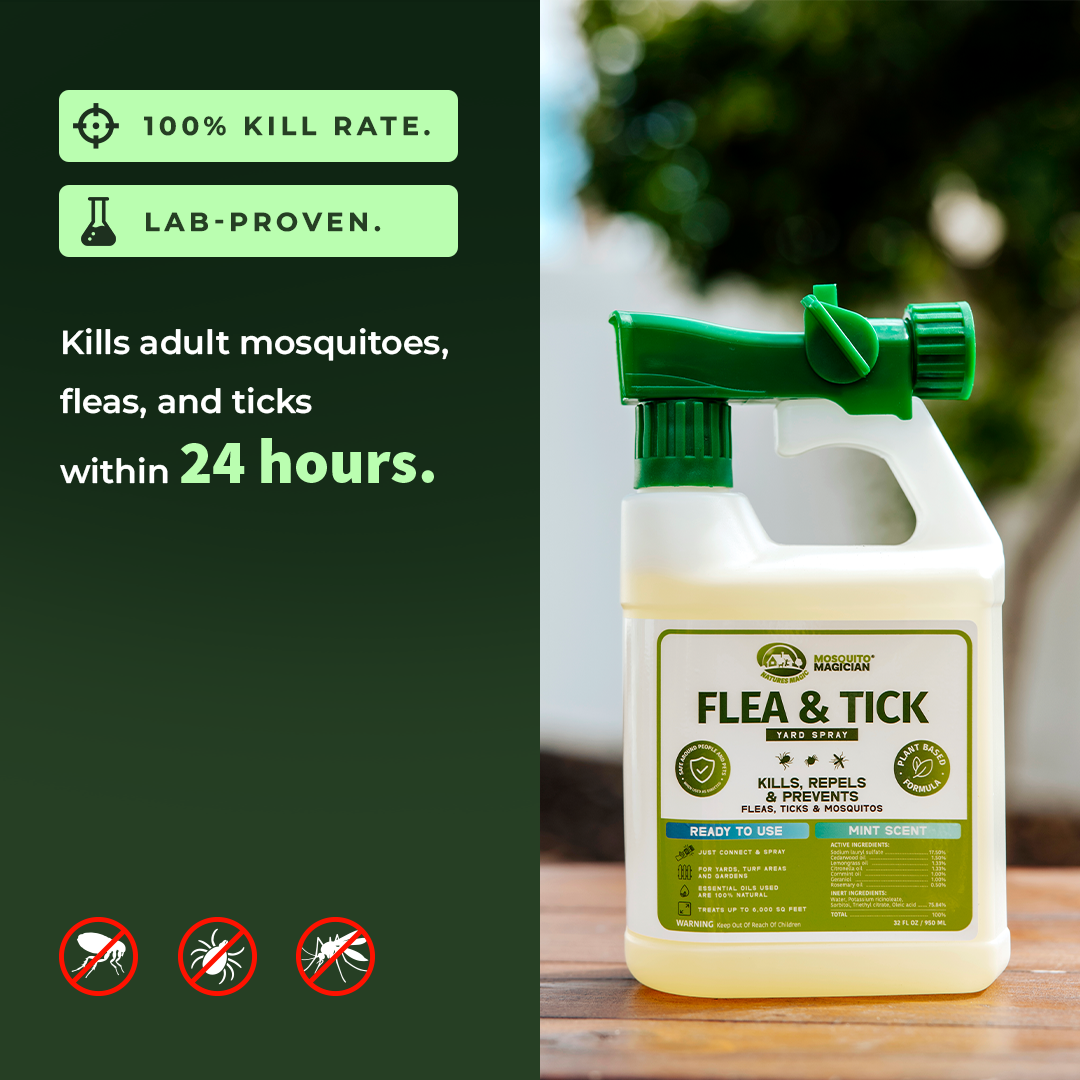Flea & Tick Repellent for Yard — Hose End Sprayer | 32 oz