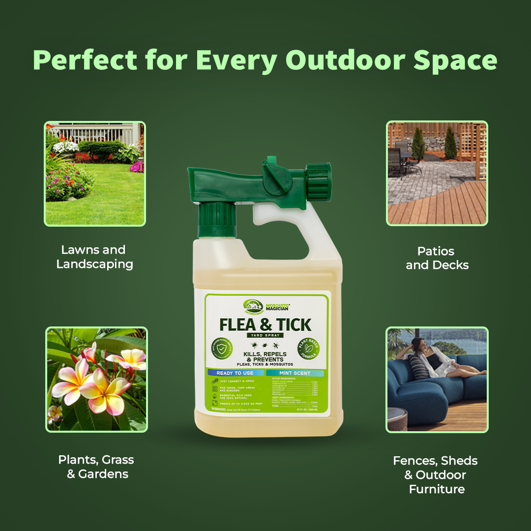 Flea & Tick Repellent for Yard — Hose End Sprayer | 32 oz