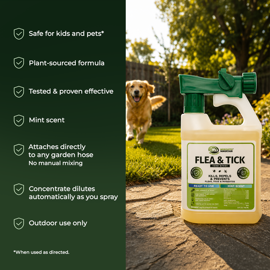Flea & Tick Repellent for Yard — Hose End Sprayer | 32 oz