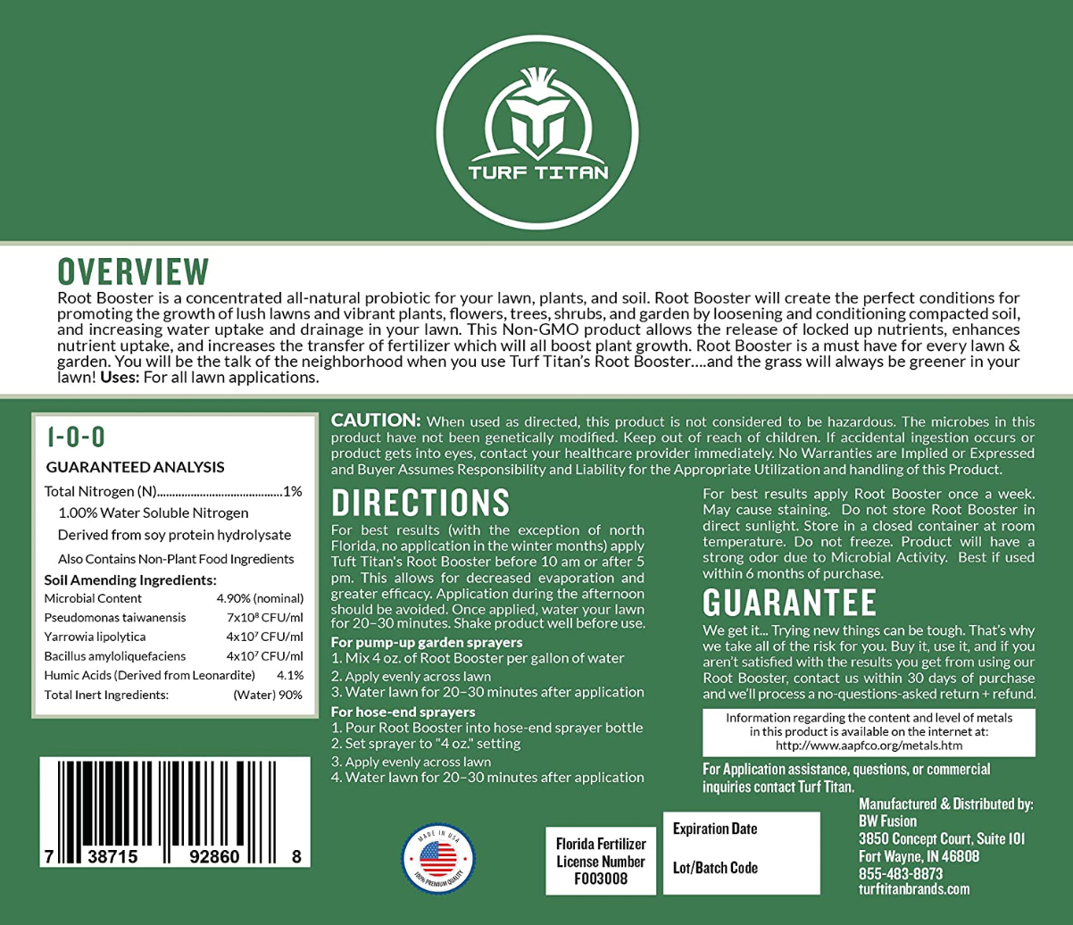 Root Booster - Microbe Based Lawn & Garden Probiotic – 1 Gallon Size