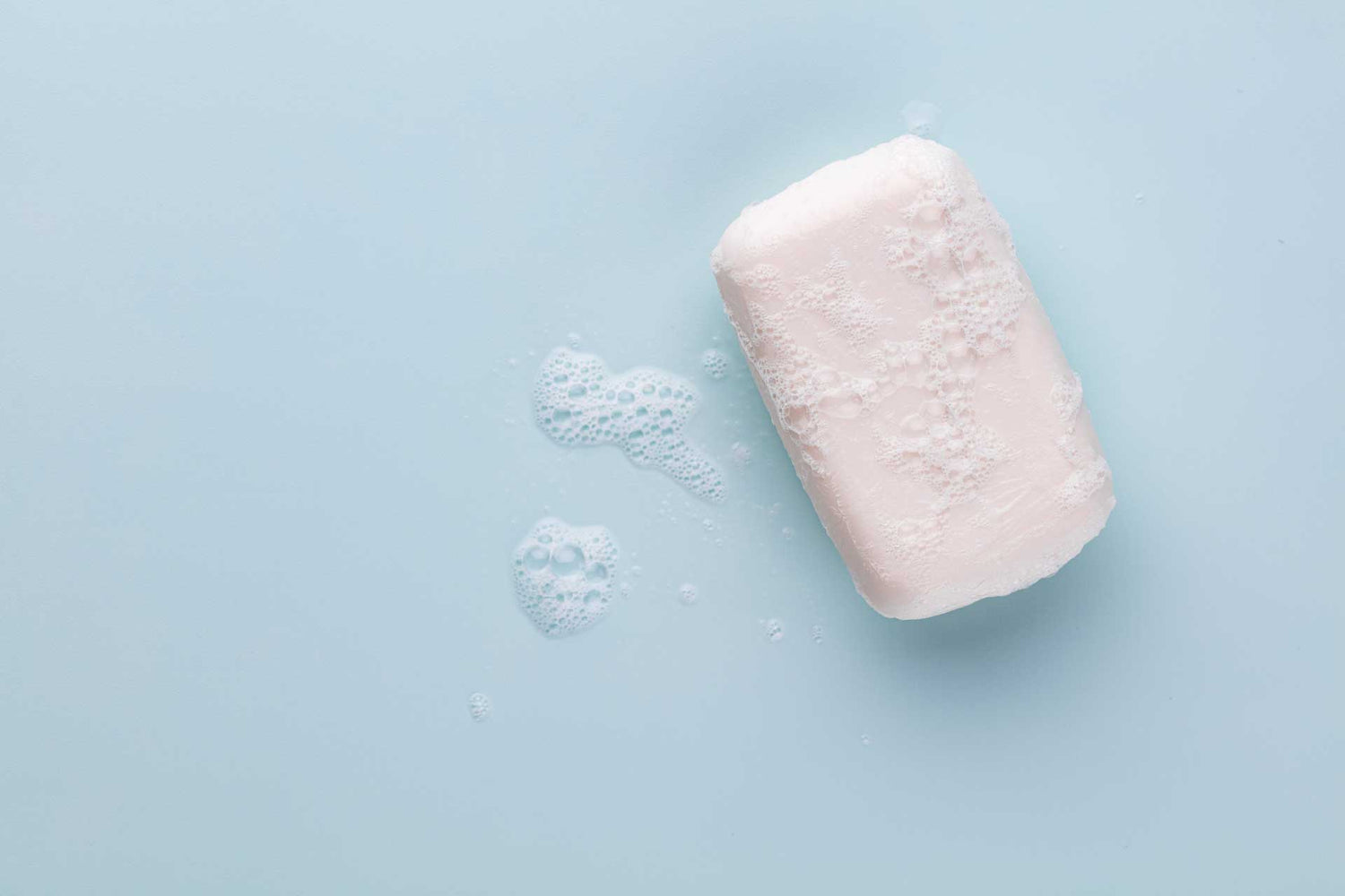 Soap bar in a blue background