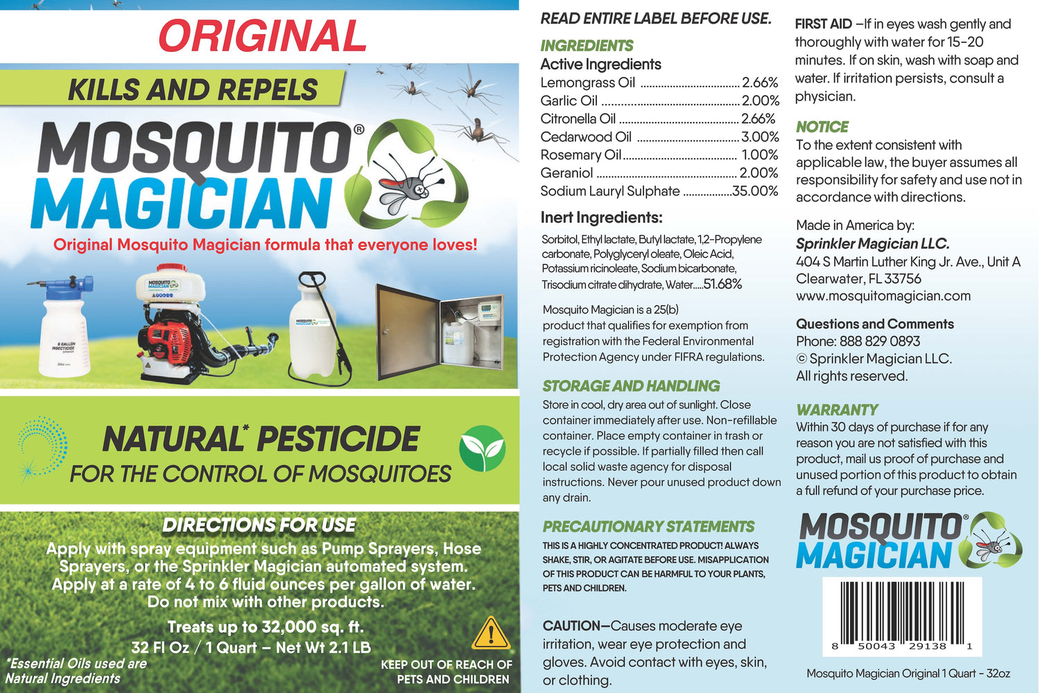 Mosquito Killer &amp; Repellent Concentrate - 1 Quart