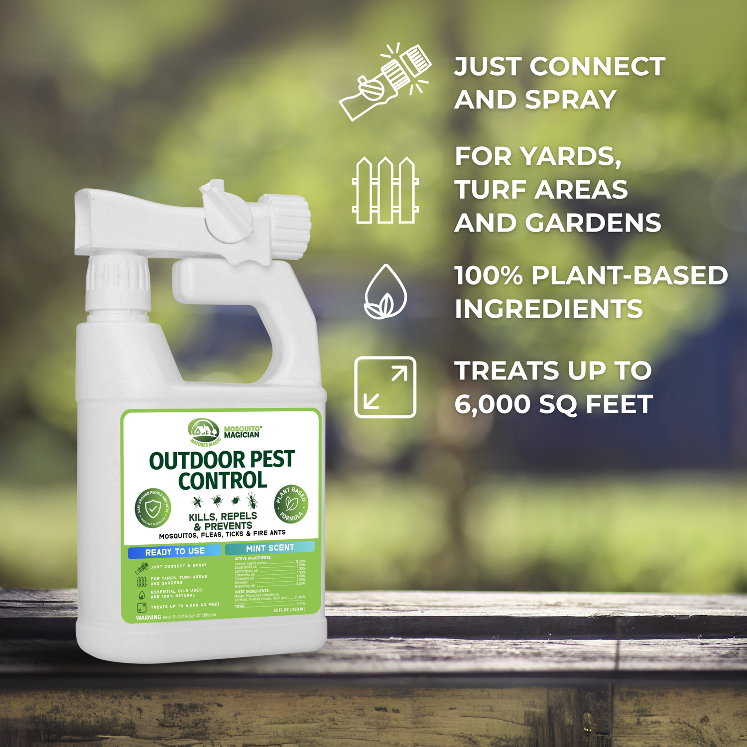 garden hose mosquito spray Mosquito Magician HS 32 Ounce RTU 32 oz Ready to Use Hose Sprayer