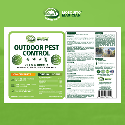 Battery Backpack Sprayer + 1 Gallon Mosquito Killer &amp; Repellent Combo