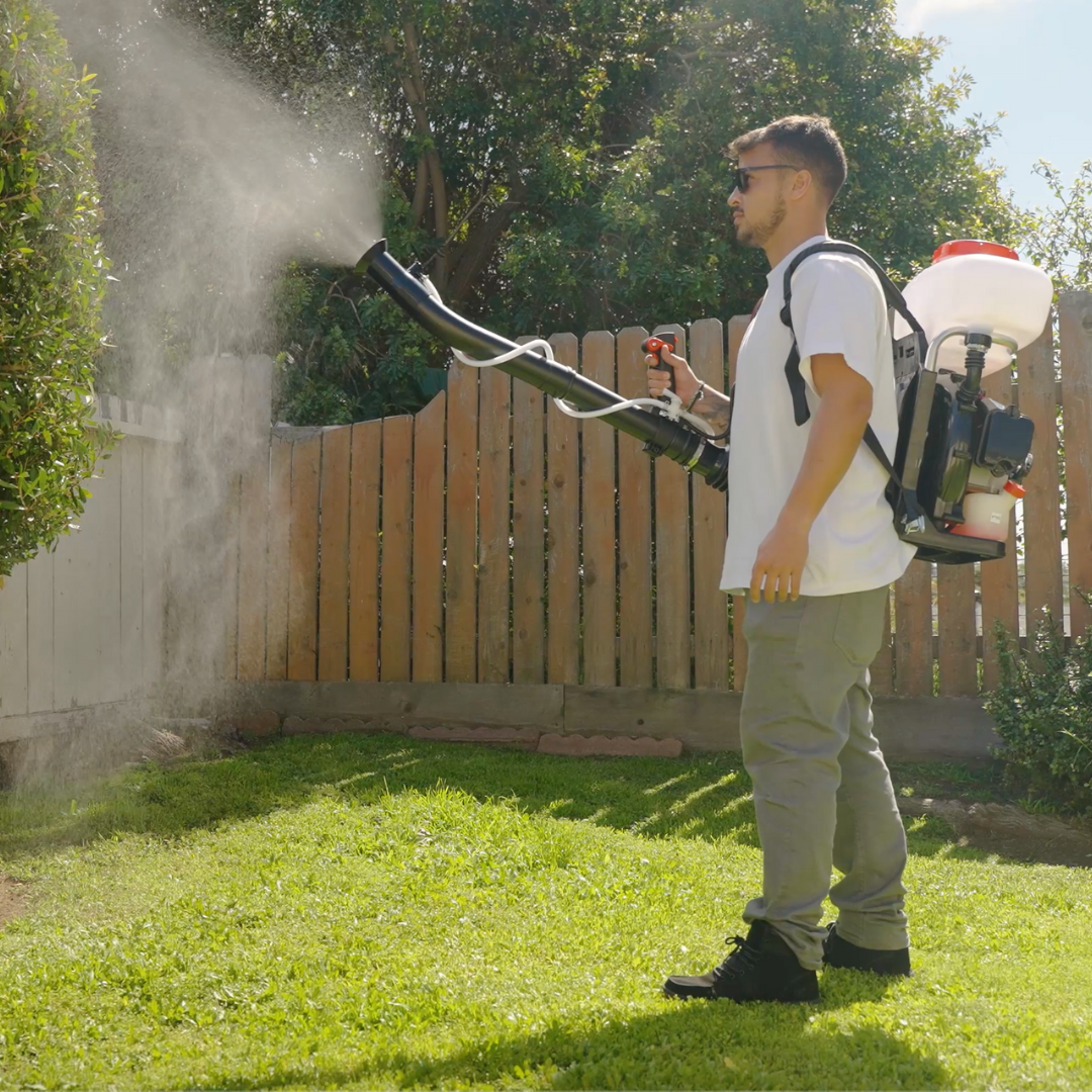 Gas Powered Backpack Fogger + 2 Gallons Mosquito Killer &amp; Repellent Combo