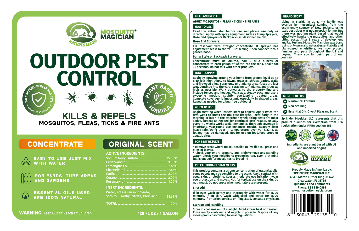 Pump Up Sprayer + 1 Gallon Mosquito Killer &amp; Repellent Combo