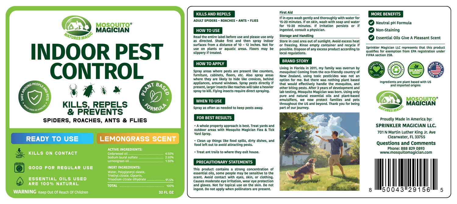 Indoor Multi-Pest Repellent — Essential Oil Spray