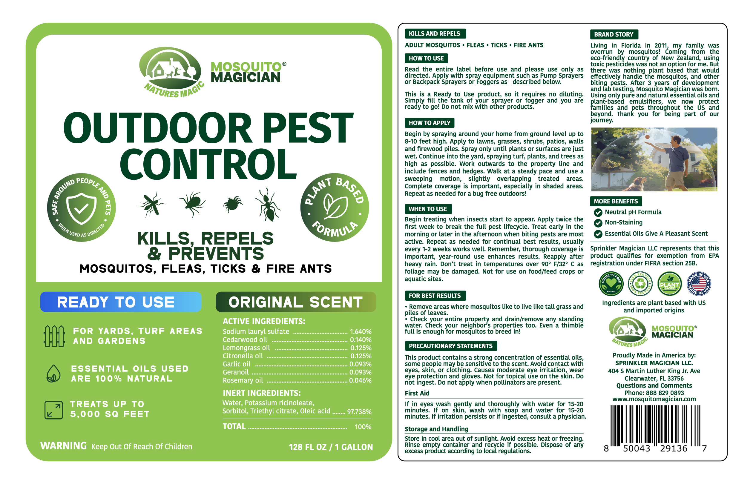 Battery Sprayer with 2 Gallons of Ready-to-Use Mosquito Killer &amp; Repellent