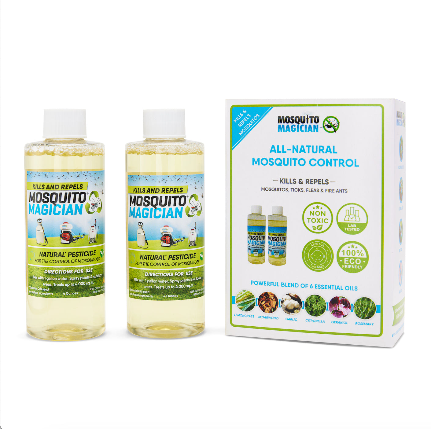 Mosquito Killer &amp; Repellent Concentrate - Two 4oz Bottle Packs