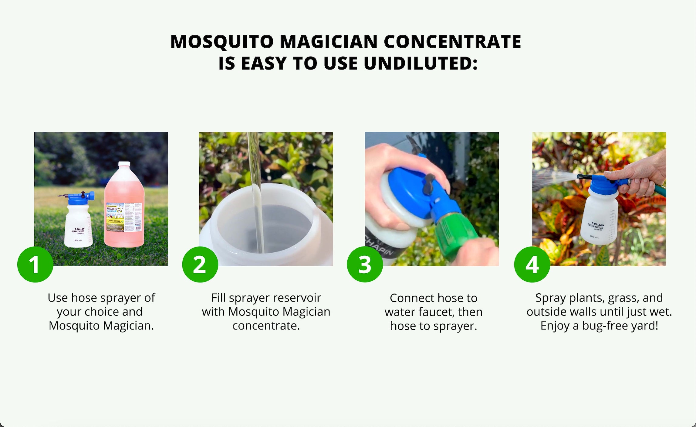 Mosquito Killer &amp; Repellent Concentrate - Easy To Use Pack! 4 ounce bottles (6)